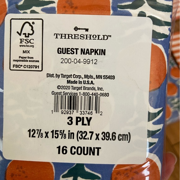 Lot of Threshold large serving bowl, napkins, drink coasters - Picture 7 of 9